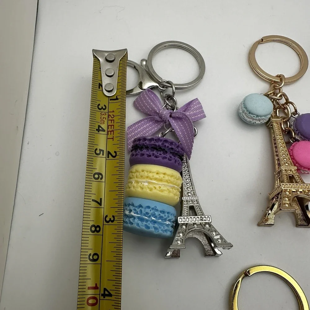 Paris Eiffel Tower Lot of‎ 7 Keychain / Purse Charm Macaron Charm France Travel